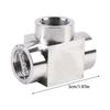 2Pcs High Pressure Pipe Fitting Adapter Replacement Stainless Steel T Type Tees Connector for Home Industrial Use