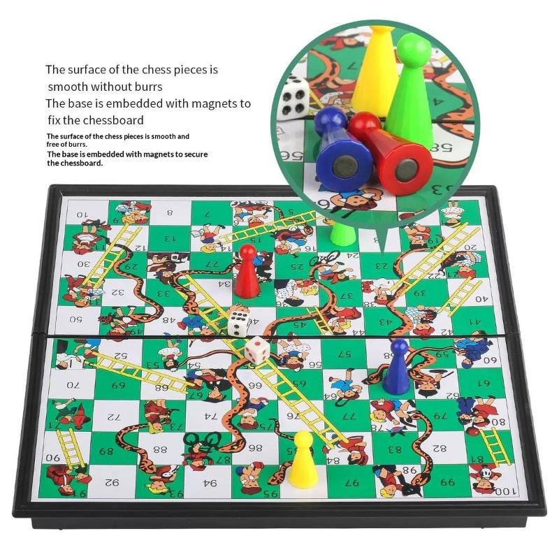 Desktop Foldable Snake Ladder Board And Game Family Chessboard Portable