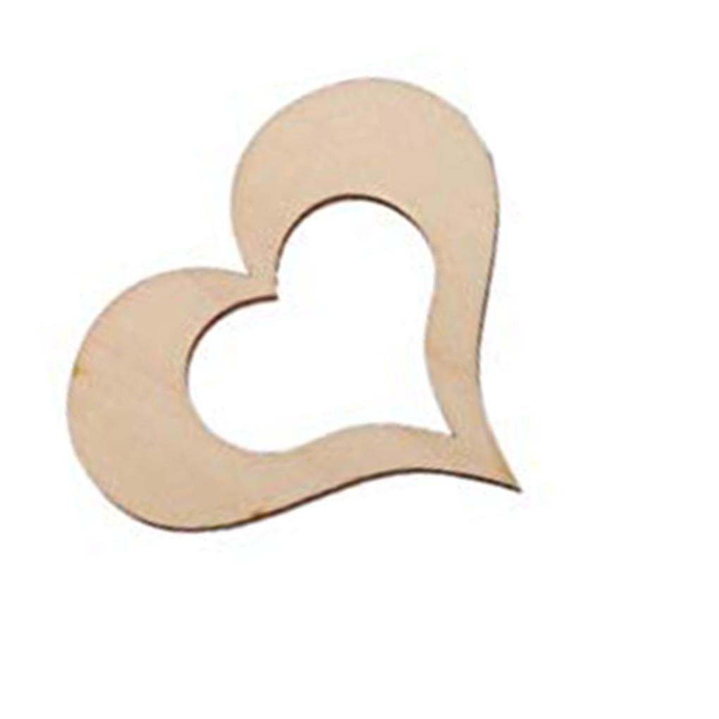 100pcs Heart Shape Wooden Chip Wedding Photo Prop Decorations Eco-friendly Ornament