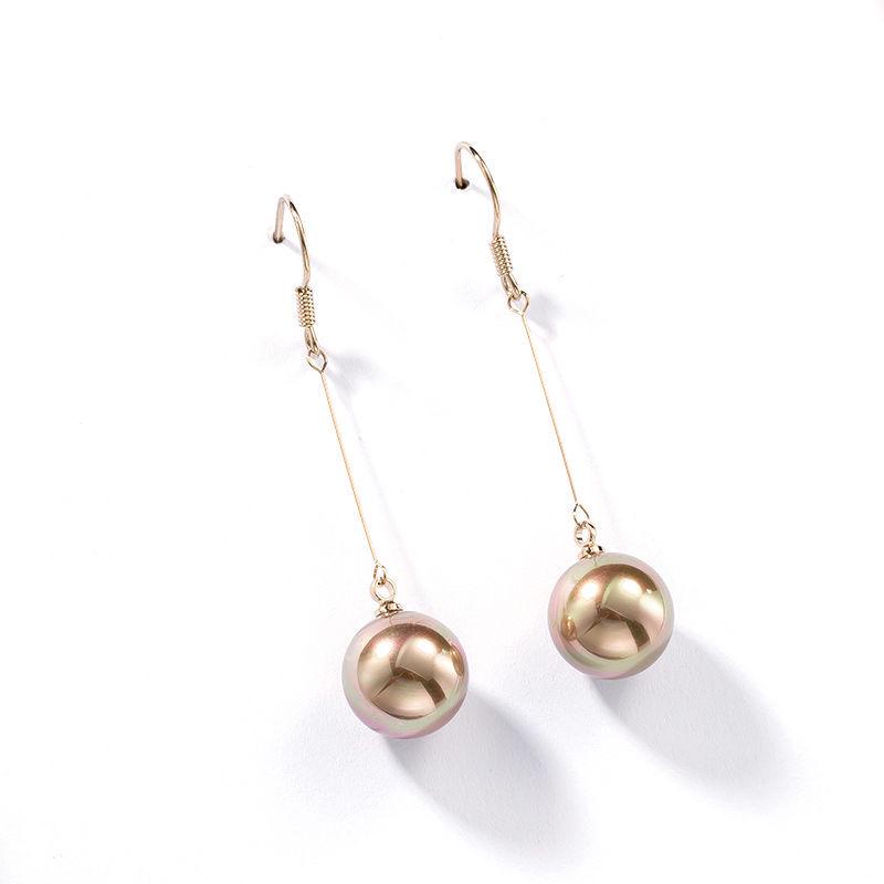Korean Style Long Silver Pearl Earrings for Women with Personality and Elegance