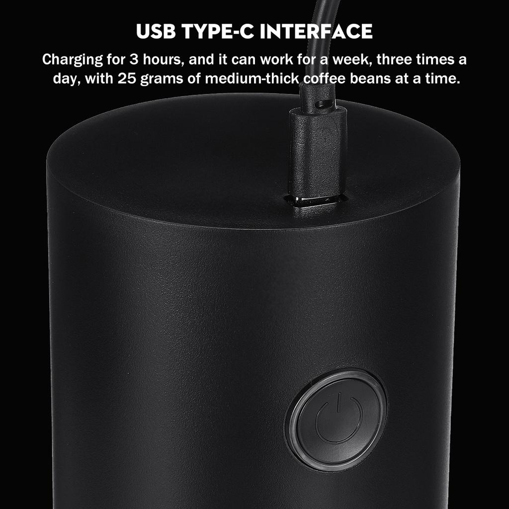 Electric Coffee Grinder Cafe Automatic Coffee Beans Mill Espresso Coffee Machine Maker for Travel Home Portable USB Rechargeable 13W 1250 mAh