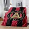 Atlanta United FC Red Black Vertical Stripe Logo Flannel Blanket Soft Warm Lightweight Sports Fan Washable Throw Blanket Bedroom Sofa Deco