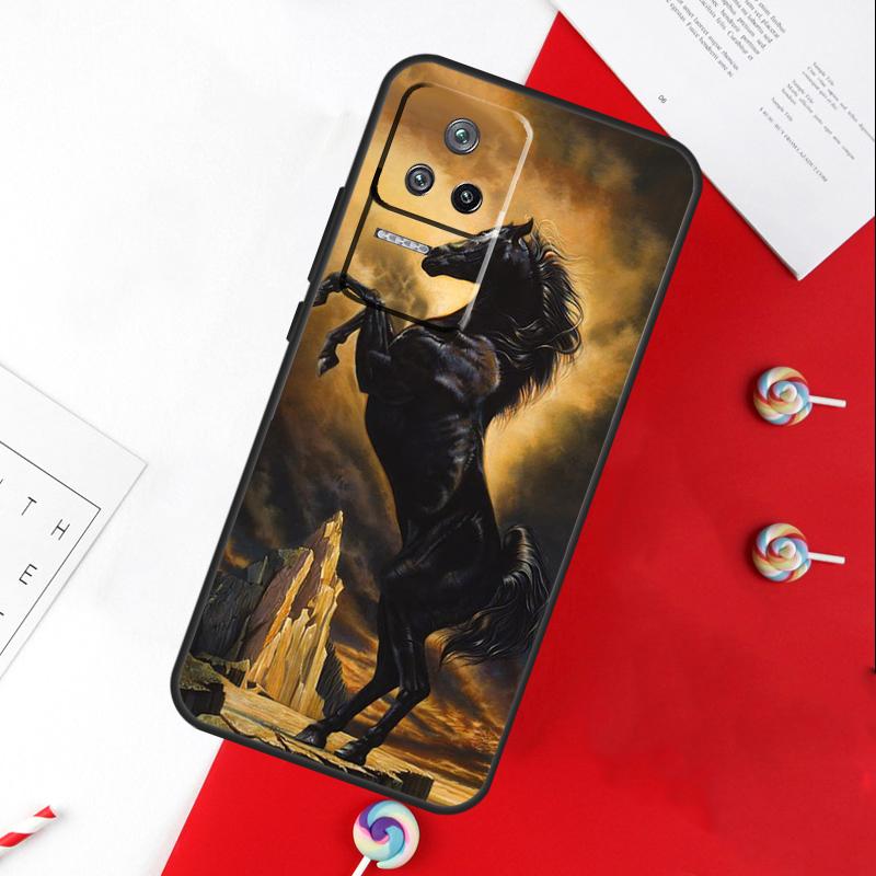 Galloping Horse Cover For Xiaomi 11T 12T 13T 14T Pro 13 14 15 Ultra POCO X7 Pro X3 X5 X6 F5 F6 M6 Pro Case