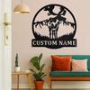 Moose Metal Wall Art, Personalized Family Name Sign, Silhouette Home Decor, Outdoor Garden Entryway Gift