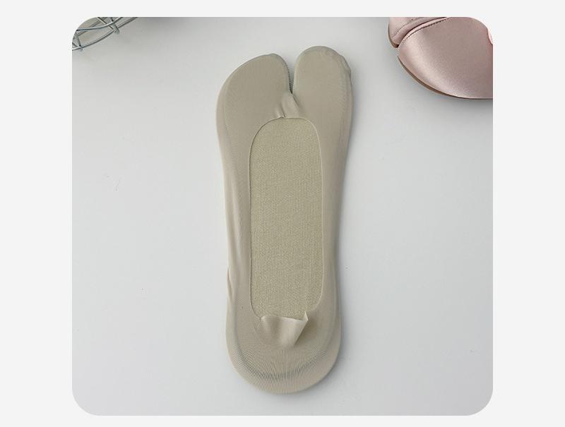 Calzini a punta divisa, Calzini invisibili da due pollici, Calzini estivi da donna, Stile zoccolo di pecora, Fondo in cotone, Antiscivolo, Tallone antiscivolo, Scarpe da barca