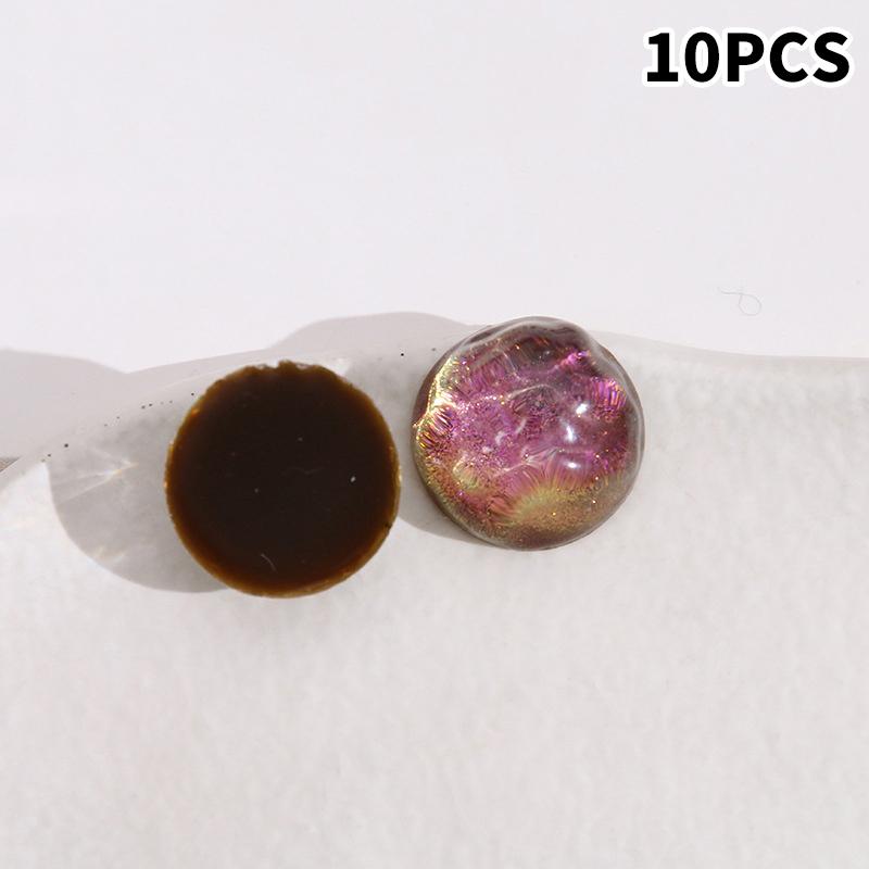 10pcs Glitter Geometry Rounds Cabochon Beads for Crafts DIY Resin Art Flatback Jewelry Making Embellishments
