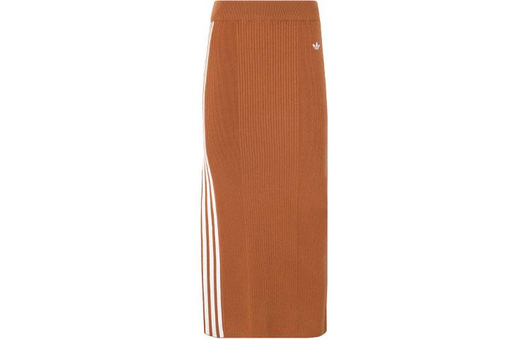 Adidas Originals Premium Knit Skirt Knit Long Skirt Women s Wild Brown JI7055 L