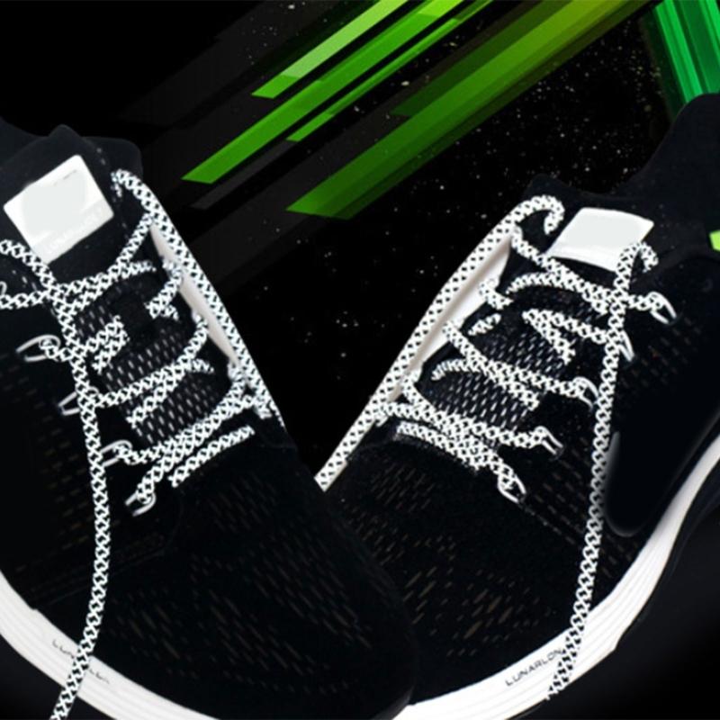 Reflective Polyester Shoelaces 120cm Long Anti Slip Woven Round Shoe Laces Replacement For Sneakers Casual Foowear