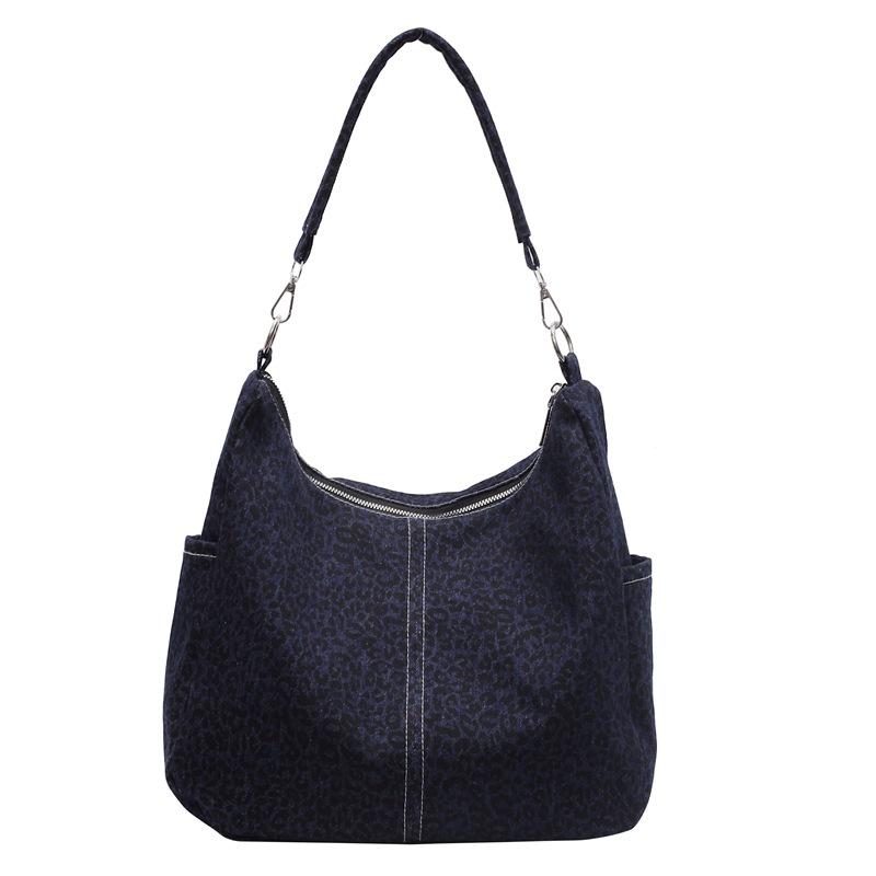 Casual Large-capacity Lazy Wind Bag Women's New Spice Girl Style Leopard Print Denim Bag Shoulder Bag Tote Bag