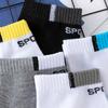 5 Paires Chaussettes Mi-mollet Homme Lettres Antidérapantes Sport Cheville Mode Chaussettes Tube Homme Femme