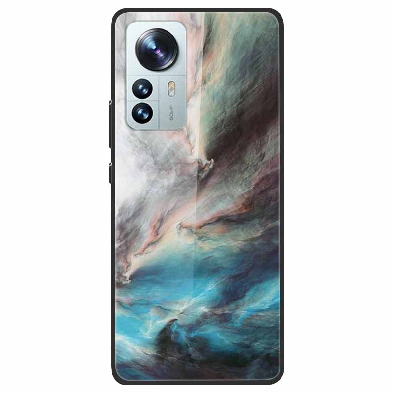 Tempered Glass Case For Xiaomi 12 Pro Cover Hard Shockproof Cases for Xiaomi Mi 12X 12 Lite Pro Funda 12Pro Coque Luxury Wolf