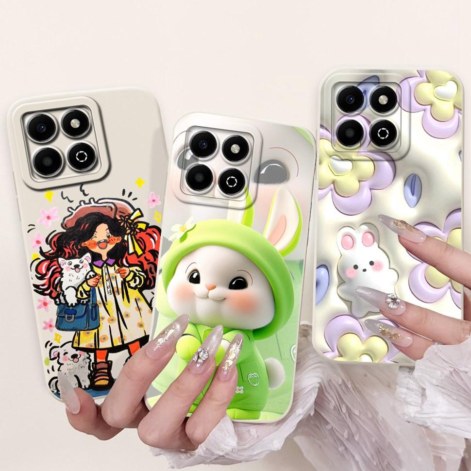 Colorful Flower Case For Honor X6b Coque Silicone Soft Cover For Huawei Honor X 6b 6a X6A Phone Cases Covers Bumper