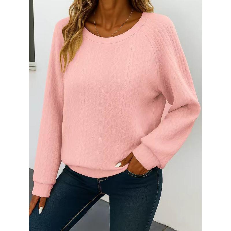 New Women's Casual Round Neck Long Sleeve Pullover Loose Solid Color Multi-color Women's Sweatshirt