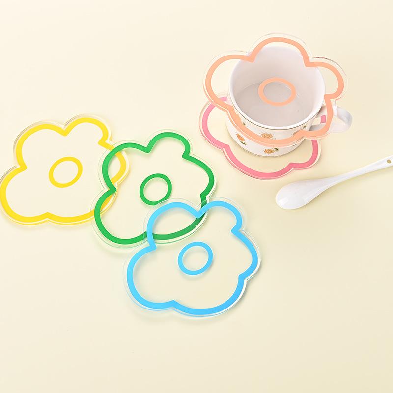 Einfache Acryl-Isolierbecher-Untersetzer Winduntersetzer Isolierte Hohe Temperatur Niedlich Unregelmäßige Blumen Untersetzer Desktop-Dekor Ornamente