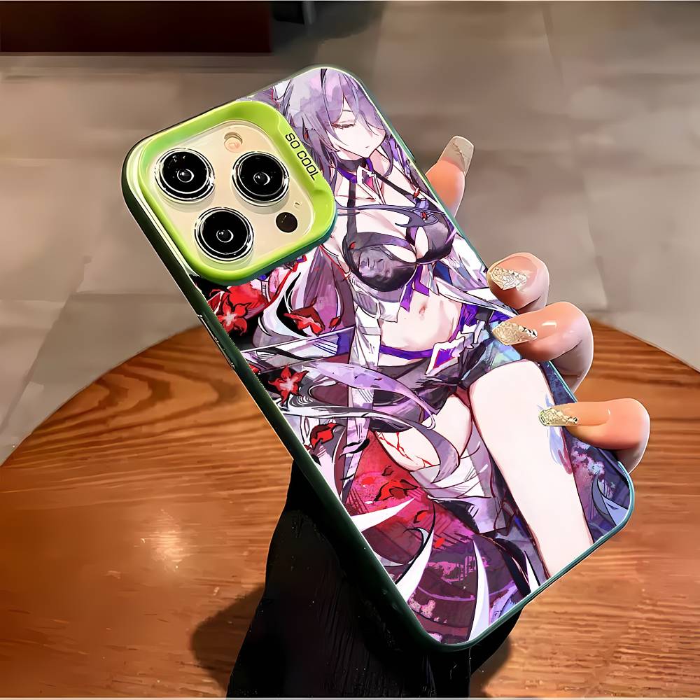 

Honkai Star Rail Yomi Phone Case For IPhone 17 16 15 14 13 12 11 Plus Pro Max Multicolor Aurora Laser Shockproof Funda Cover iPhone15promax