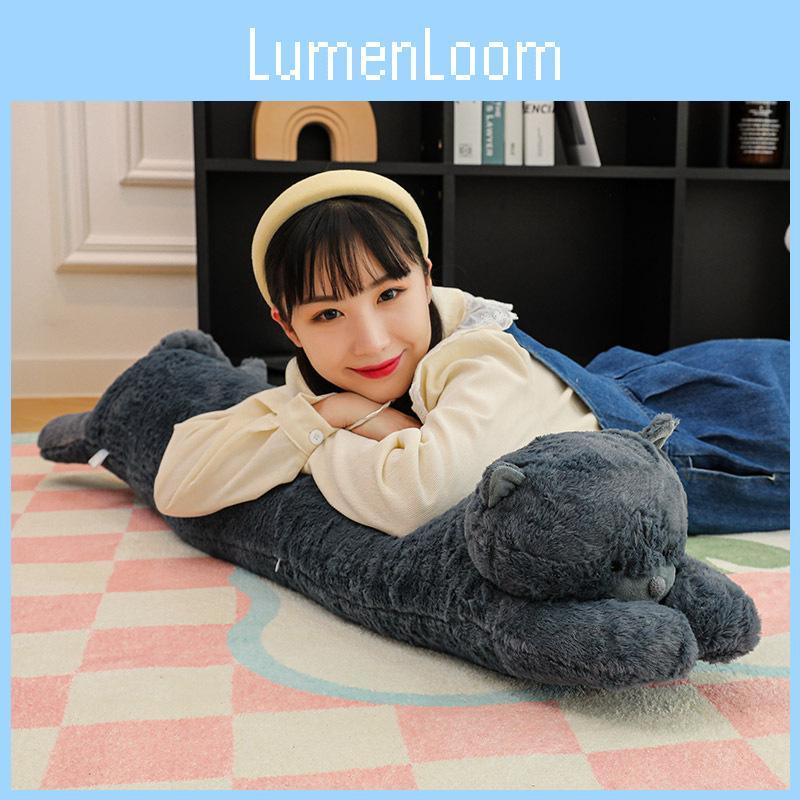 Lazy Blue Cat Cuddly Stuffed Animal Pillow With Short Plush For Home Decor Special Characters Included