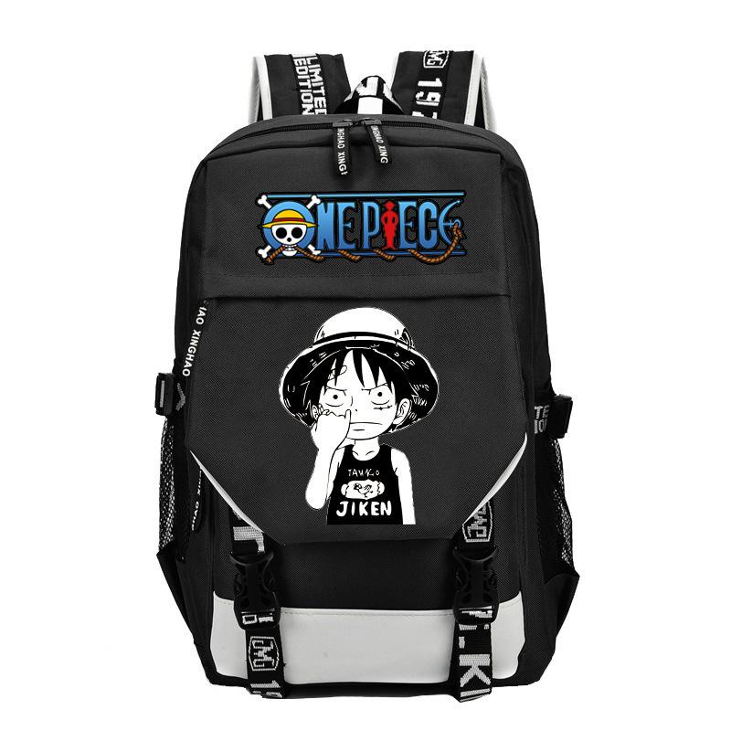 Japan cartoon comics One Piece themed printed backpack with USB port large capacity stylish backpack 0033