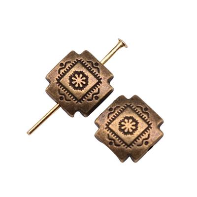5 Pièces Petites Perles Carrées Charm pour Téléphone Couleur Bronze Antique 4X10mm