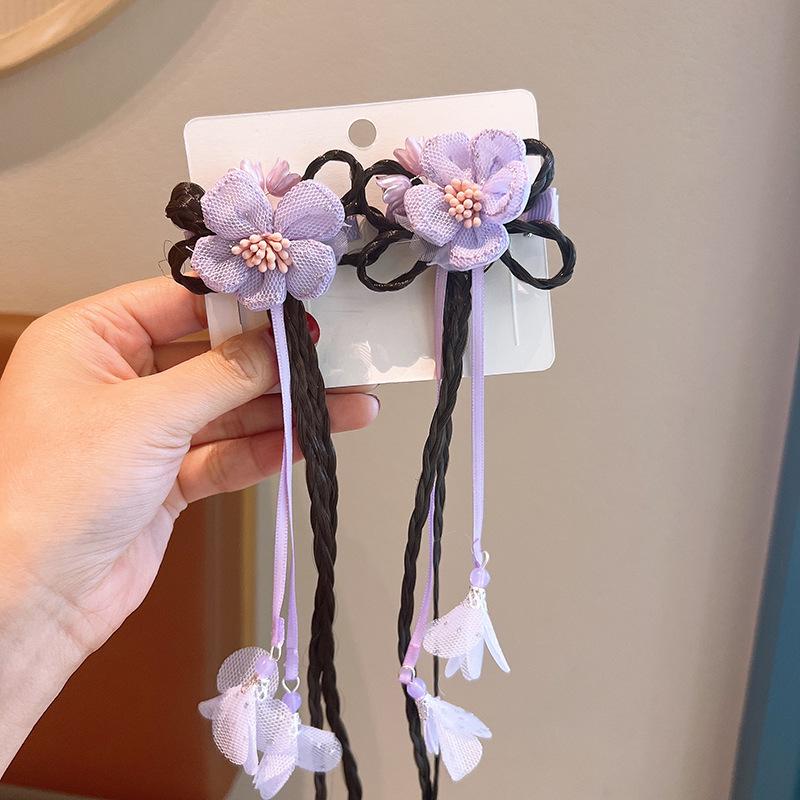 Mid-Autumn Hanfu Fairy Hair Clip - Women's & Children's Ancient Style Floral Tassel, Sweet Accessory for Girls