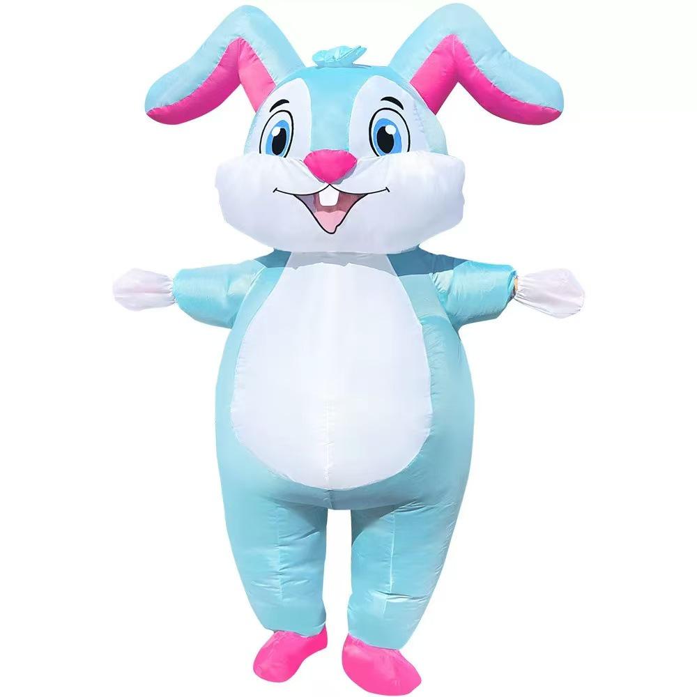 Easter Blue Rabbit Inflatable Cosplay Party Costume for Stage Performance