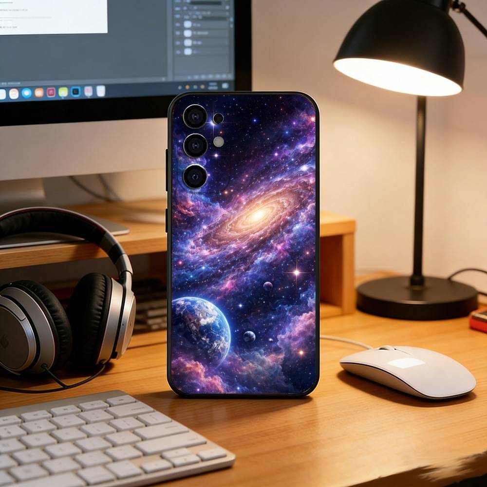 Galaxy Universe Phone Case For Samsung S25,S24,S21,S22,S23,S30,Ultra,S20,Plus,Fe,Lite,Note,10,Black Cover