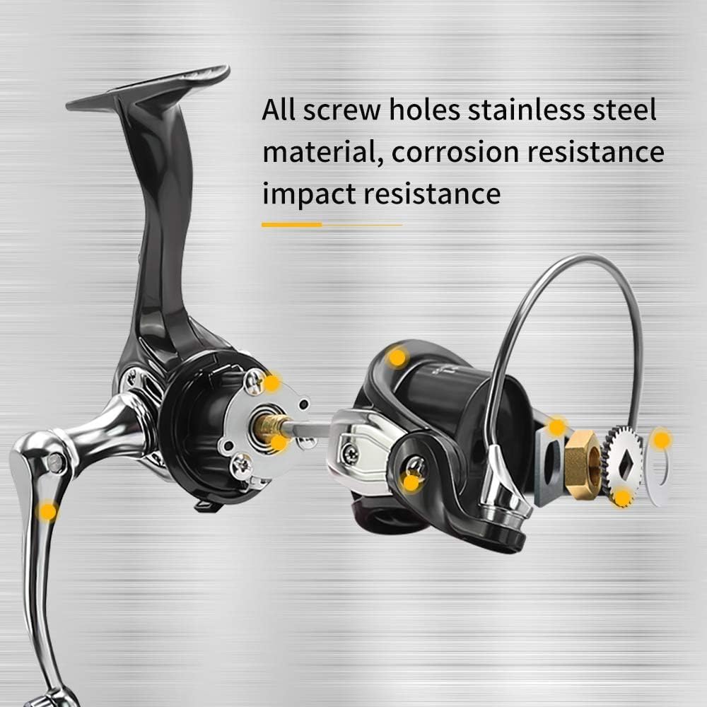 SANLIKE Spinning Long Eging Freshwater Saltwater Gear Ratio Max Drag Force 5000 Reel, Casting, Reel, Ultralight, & Fishing, 5.21/5.11, 15KG, 7+1BB,