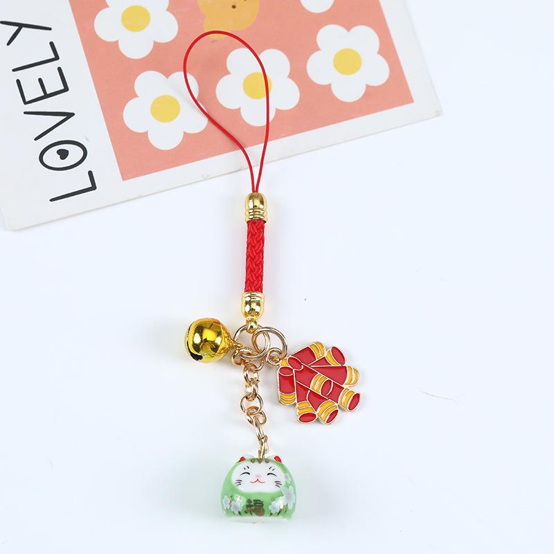 Lucky Cat Ceramic Bead Keychain & Pendant - 2025 Festival & Small Gifts Collection