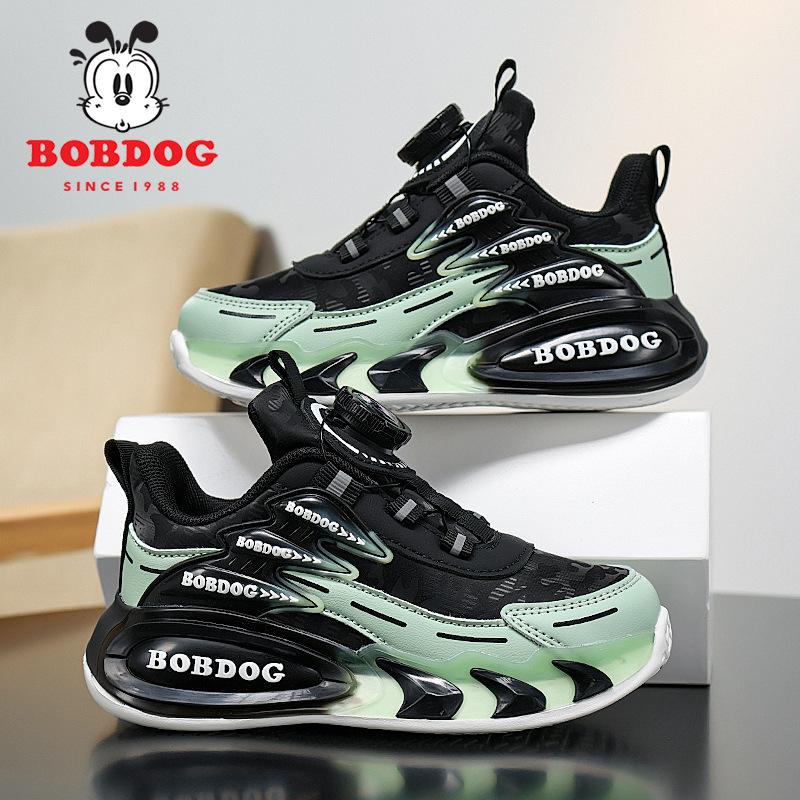 Babu Bean Boys Shoes 2025 Autumn New Children's Leather Sneakers Medium and Older Children's Girls Soft-soled Running Shoes