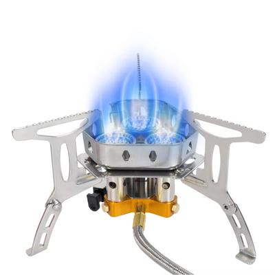Outdoor Gas Stove Camping Backpack Stove 5800W Portable Burner Cooking Stove with Fuel Tank Adapter, Piezoelectric Ignition