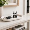 3D Printed Panda Desk Ornament, Retractable Rotating Cute Animal Figurine, Mini Fidget Stress Relief Toy for Home Office Decor
