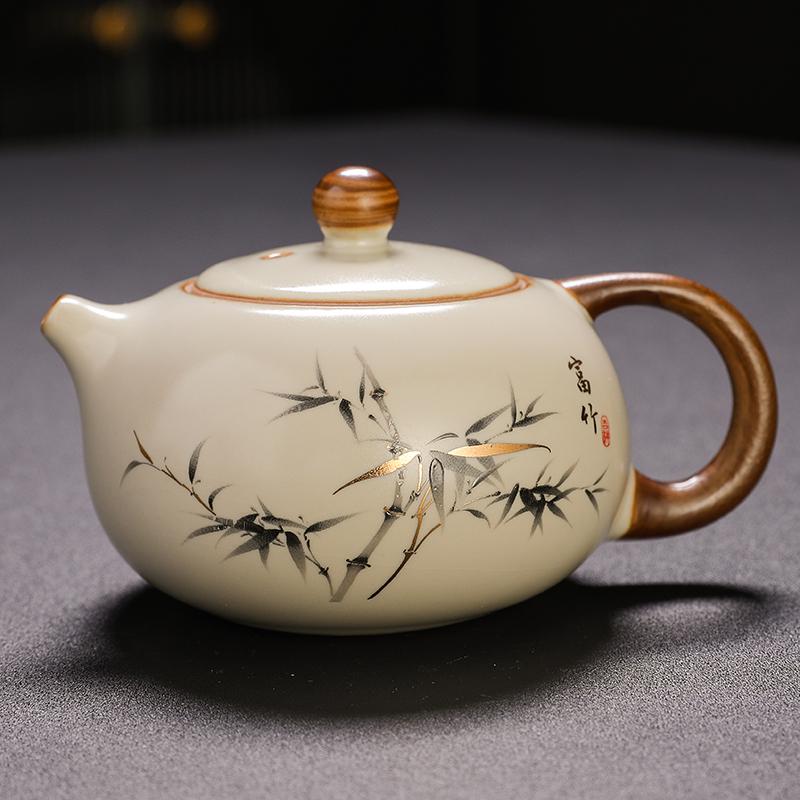 Ru Porcelain Xishi Teapot: Elegant Ceramic for Home Brewing and Gongfu Tea Rituals