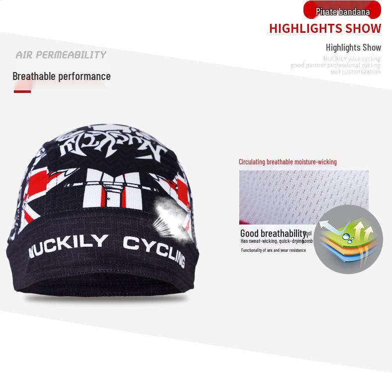 NUCKILY Unisex Sweat-Wicking Sports Headband & Pirate Cap - Hip Hop, Cycling, Dance, and Sun Protection.