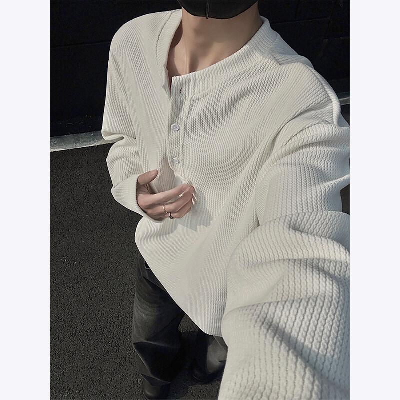 Texture Long Sleeved T-shirt, Men's Style, High-end In Spring and Autumn, Layered Inner Layer, Sweatshirt Base Layer, Autumn and Winter Inner Layer