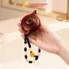 Rosewood Carved Pixiu Ornament: Gourd & Dragon Turtle Handicraft