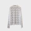 2024 Slim Korean Lace Mesh Pullover - Half-High Collar, Skin Color