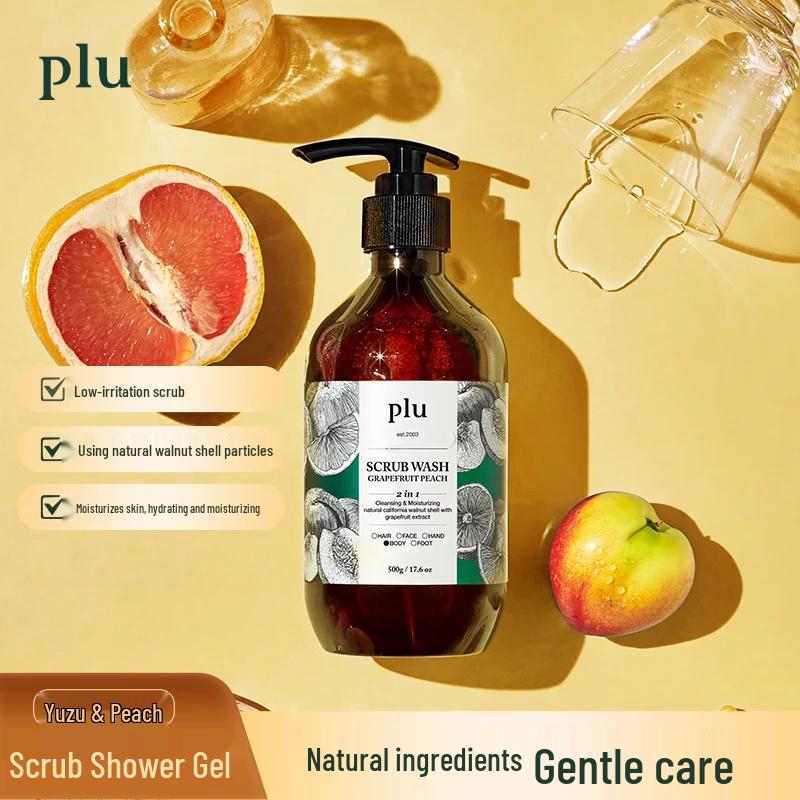 PLU Grapefruit & Peach Exfoliating Body Scrub Shower Gel