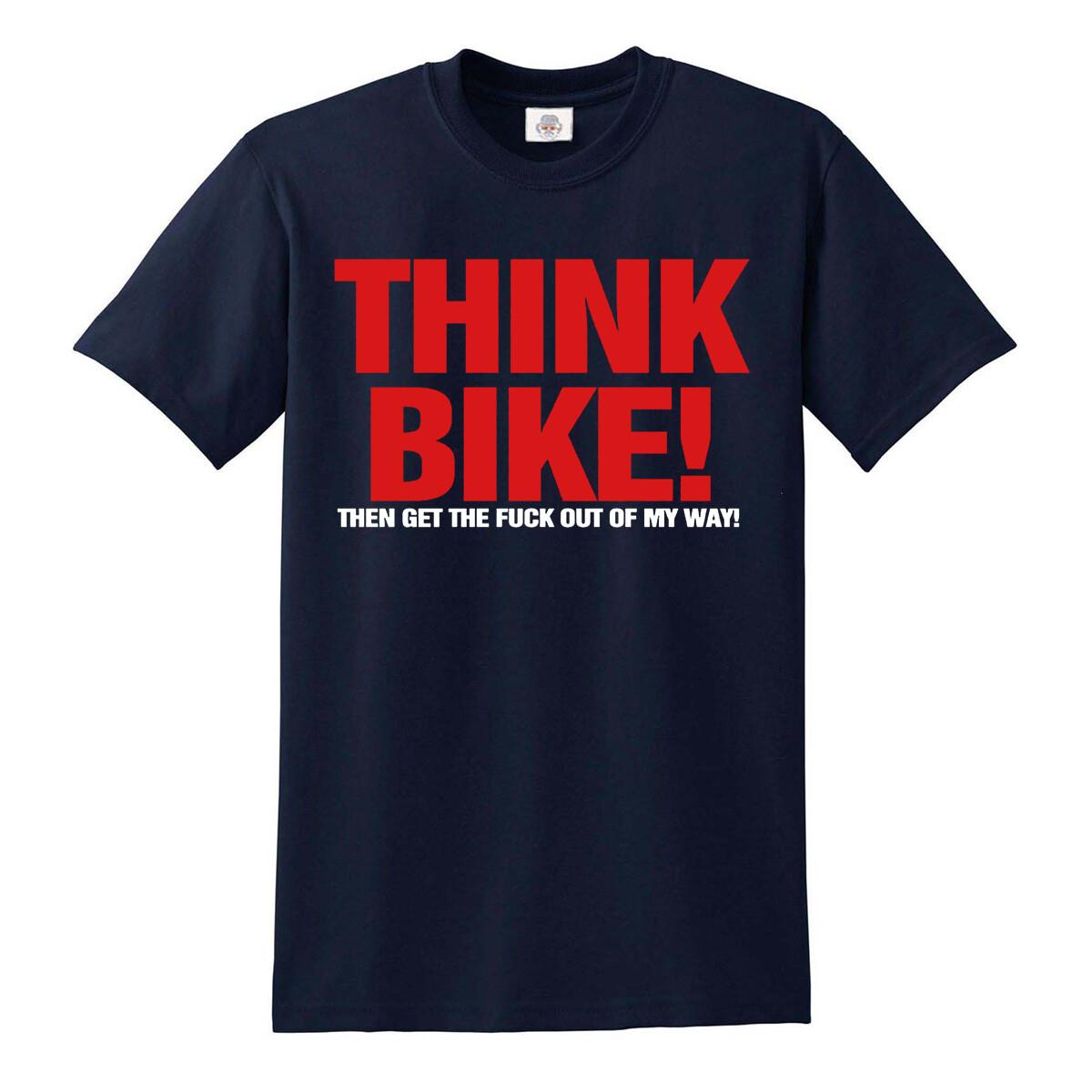 

Think Bike Funny T Shirt Motorcycle Biker Birthday Present Gift Dad Xmas Top Tee 5XL різнокольоровий