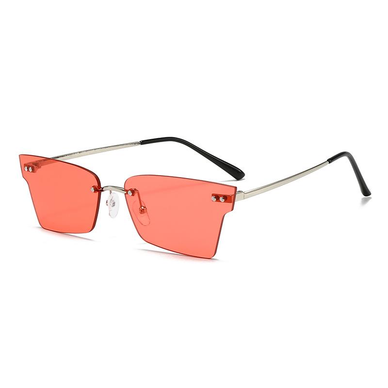 New frameless trimmed square sunglasses European and American fashion sunglasses Internet celebrity street shot women concave sunglasses