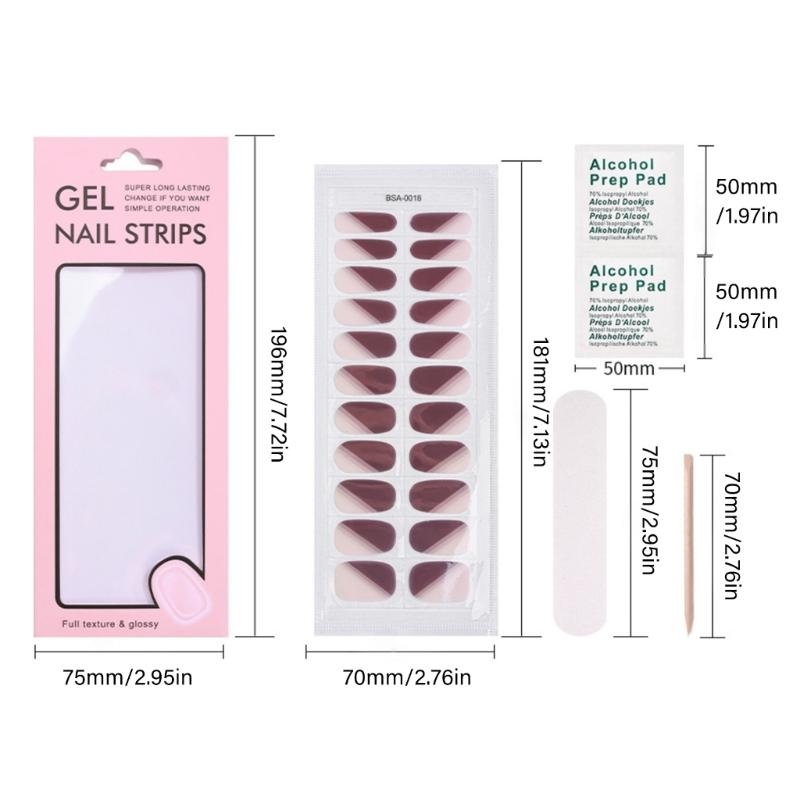 Quickly dry SelfAdhesive Nail Art Stickers Soft Waterproof Materials Gel Nail Strips For Daily Use And Special Occasions