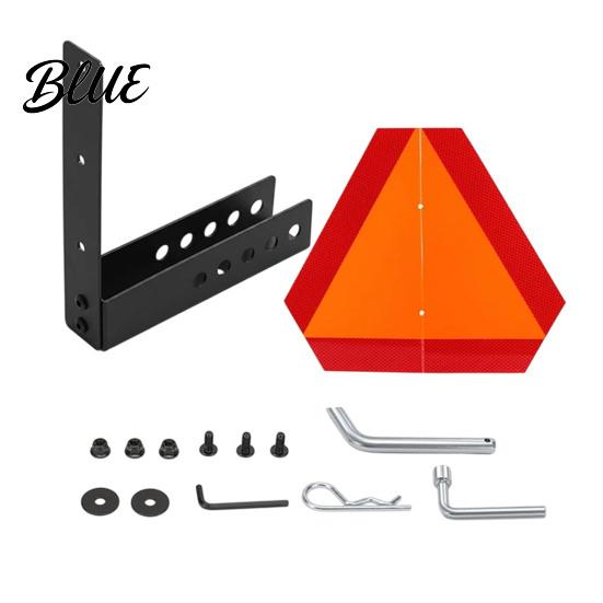 Slow Moving Vehicle Warning Triangle UTV Sign Bracket Kit with Reflective SMV Triangle 2" Receiver Six Inch Bolt Spacing Adapter Hitch Mount,