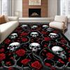 Vintage Dark Style Living Room Carpet Halloween Skull Print Bedroom Rug Machine Washable Large Area Coffee Table Mat  Alfombra