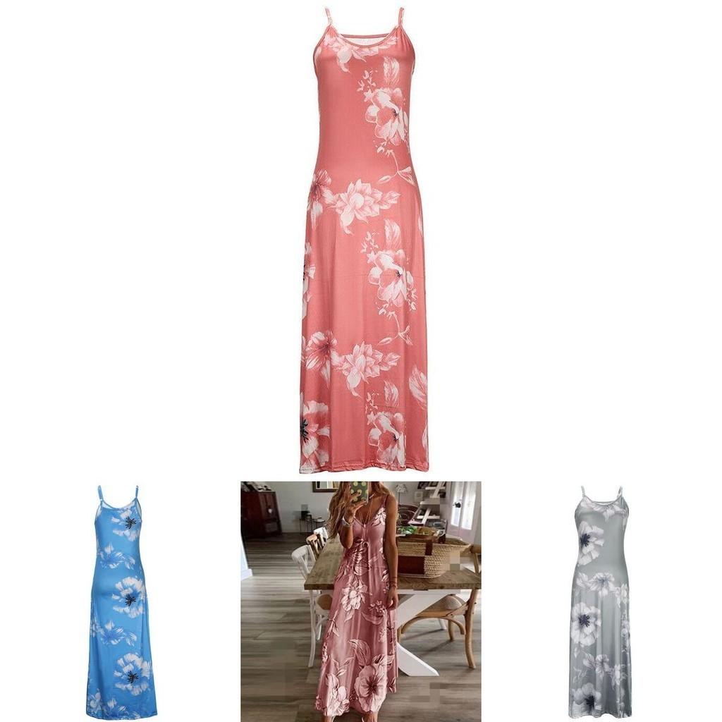 Women's Oversized Floral Printed Sleeveless Maxi Dress For Summer Holidays