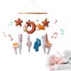 Baby Crib Mobile Bed Bell Rattle Toy Soft Felt Cartoon Alpaca Cloudy Star Moon Hanging Bed Bell Mobile Crib Bracket Toy Kid Gift