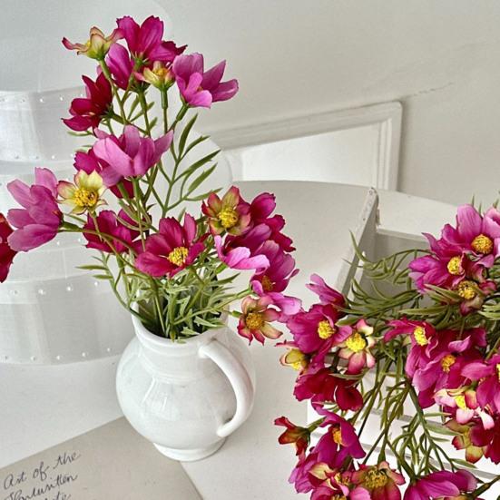 Artificial Spring Flowers Realistic Faux Wildflowers with Stem Colorful Floral Bouquet for Vase Indoor