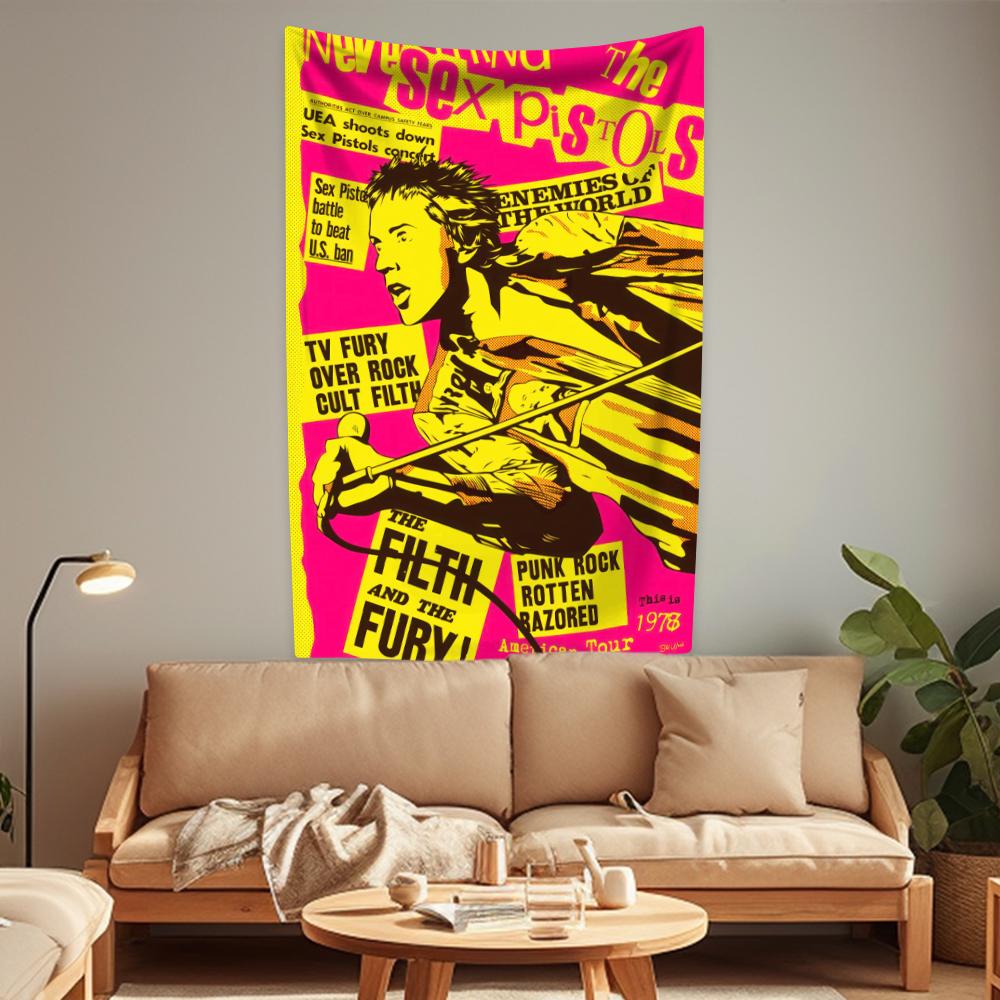 One Of The Influential Punk Band Tapestry Rock Music Home Decor Aesthetics Large Fabric Wall Hanging Dormitory Decoration