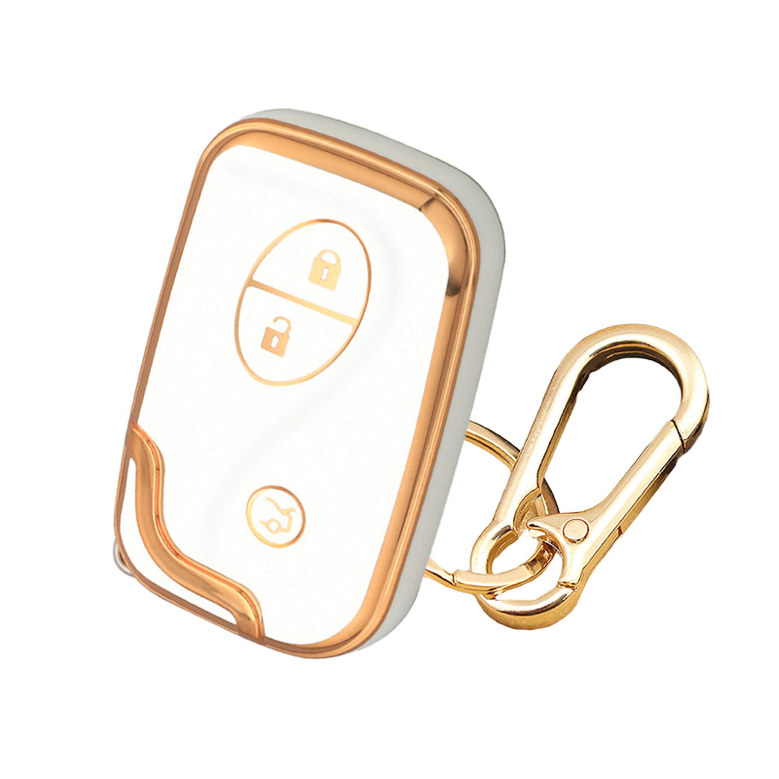 TPU Key Case Key Cover with Carabiner for Lexus Compatible белый