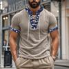 Summer Men Strap Corduroy Short Sleeve T-shirt Men
