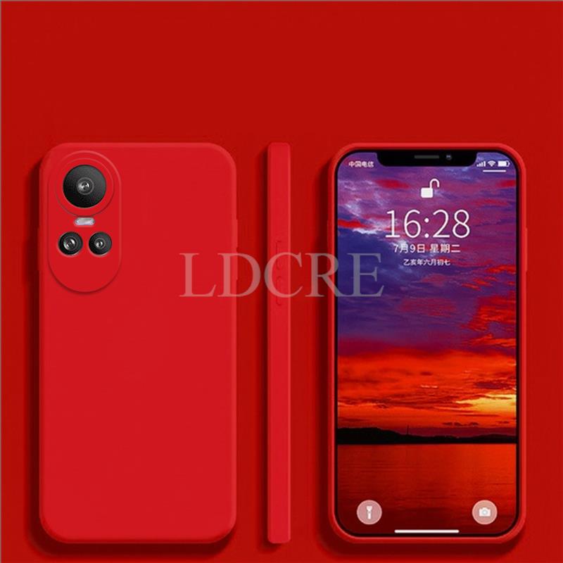 

Для OPPO Reno 10 Pro Чехол Жидкий Силиконовый Чехол OPPO Reno 10 Pro Plus Чехол TPU Защитный Чехол для Телефона OPPO Reno10 Pro Чехол Reno10 Global красный