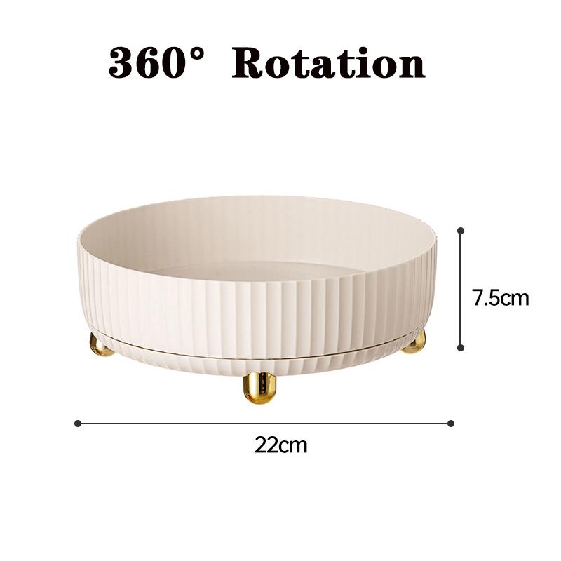 360° Rotatable Storage Tray Kitchen Refrigerator Turntable Rack Fridge Fruit Vegetables Storage Container Turntable Organizer