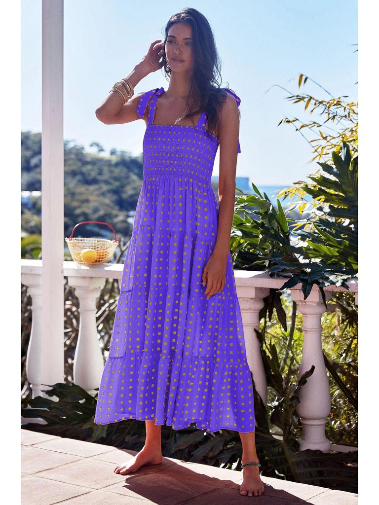 French High-End 2026 Spring/Summer Women's Sexy Printed Spaghetti Strap Dress